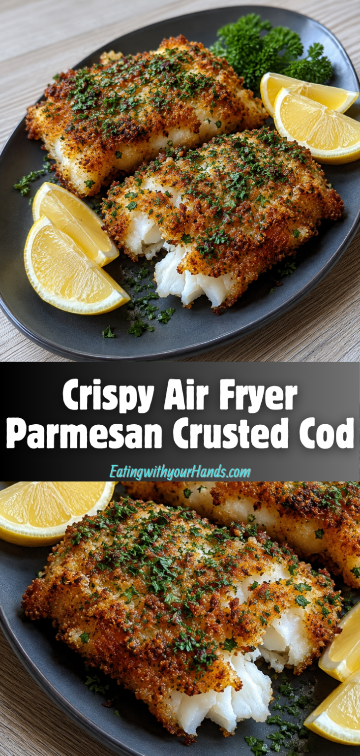 Crispy Air Fryer Parmesan Crusted Cod - EatingwithYourHands.Com