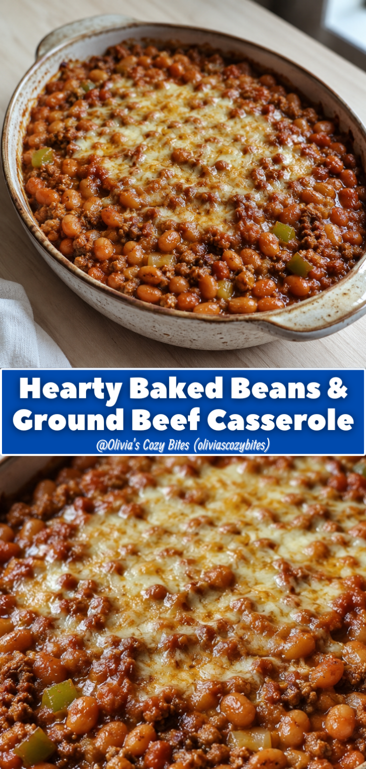 Hearty Baked Beans and Ground Beef Casserole - EatingwithYourHands.Com